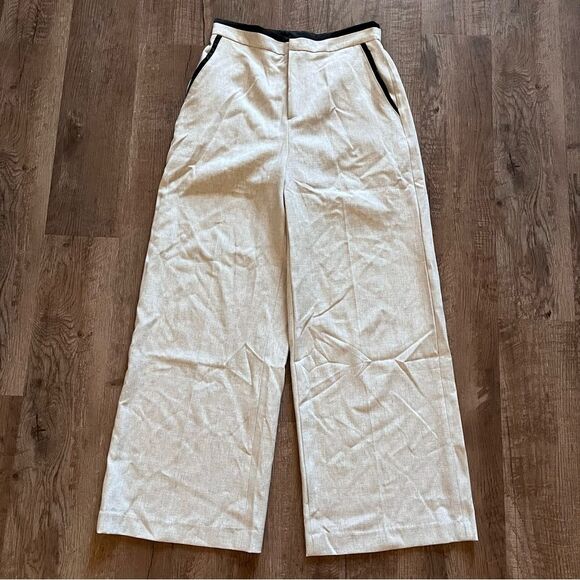 Stylish Gray Trousers by MOTF wide leg stretch waist Large NWT - Picture 1 of 6